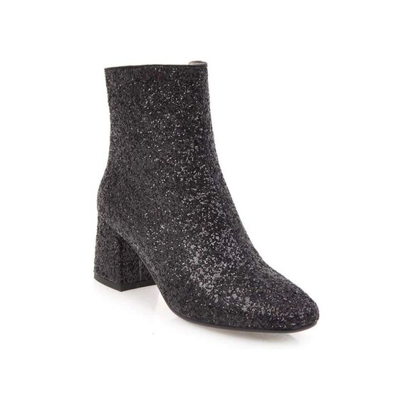 NWT Wool + Pepper Co. Glitter Heeled Booties - Picture 2 of 11